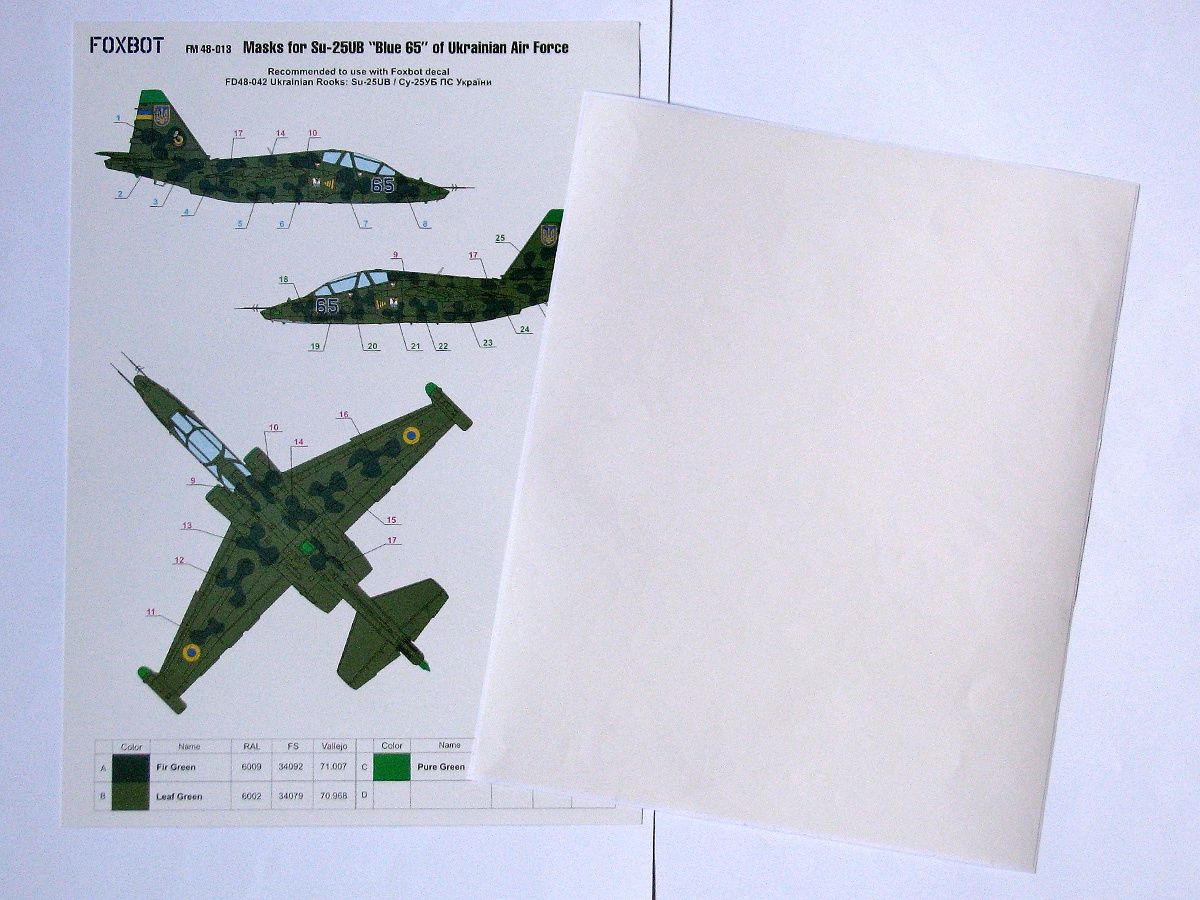 FM48-013 - Masks - Masks for Su-25UB Blue 65, Ukranian Air Forces, clover camouflage (Use &amp; Decal) - 1:48