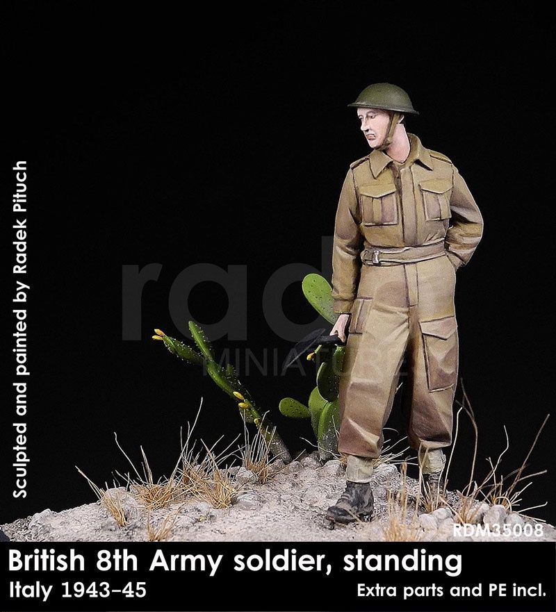 RDM35008 - Standing soldier, PE amd optional aprts included (British 8th Army ) - 1:35