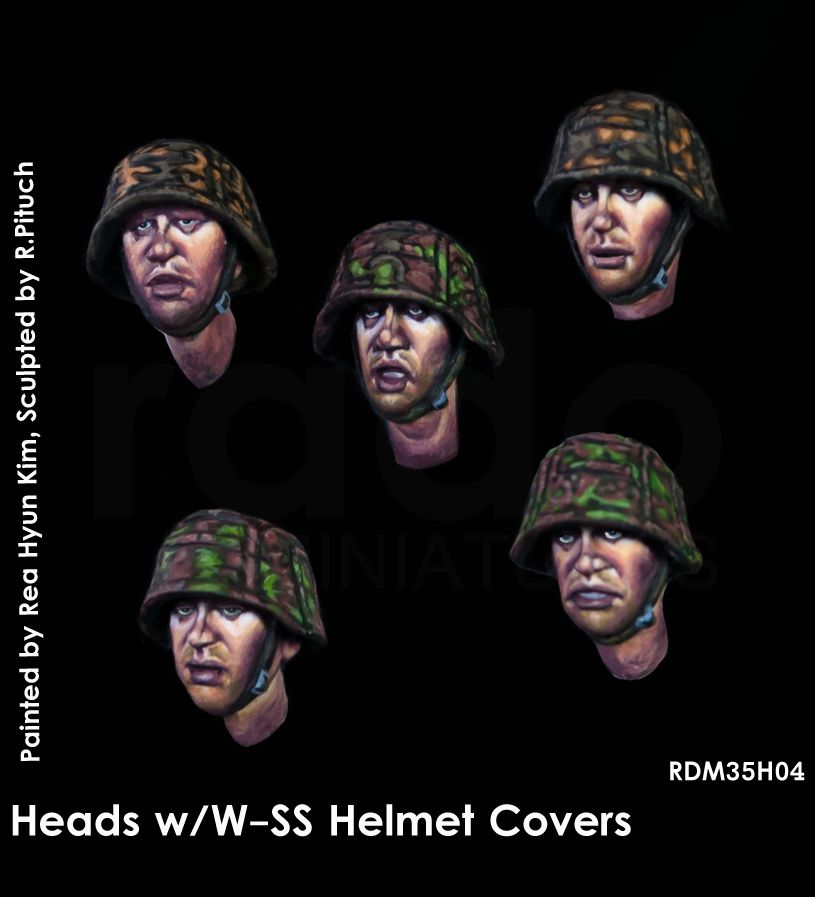 RDM35H04 - Heads w/helmet covers (W-SS) (5.pcs) - 1:35