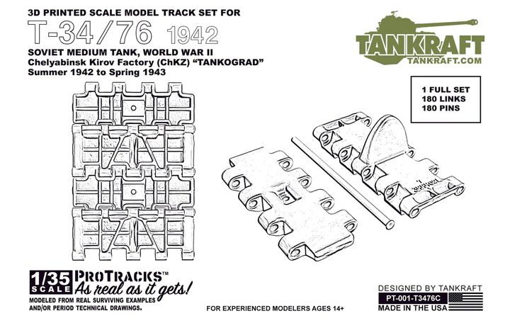PT-001-T3476C - T-34/76 ChKZ 1942-43 - ProTracks - 1:35