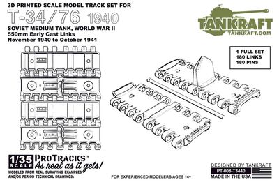 PT-008-T3440 - T-34/76 1940 Early Cast Links - ProTracks - 1:35