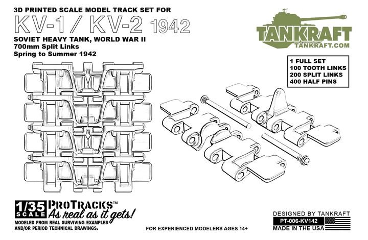 PT-006-KV142 - KV-1/KV-2 1942 700mm Split Links - ProTracks - 1:35