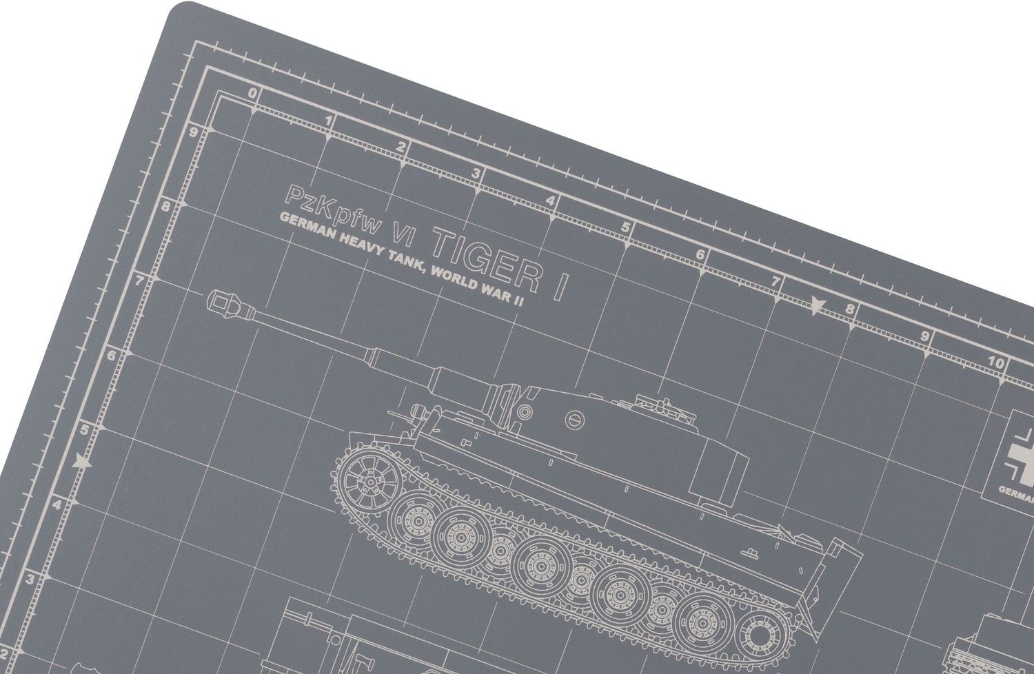 TKM-007-12-GY - Tiger 12x18 Pro Modeler Mat, Grey