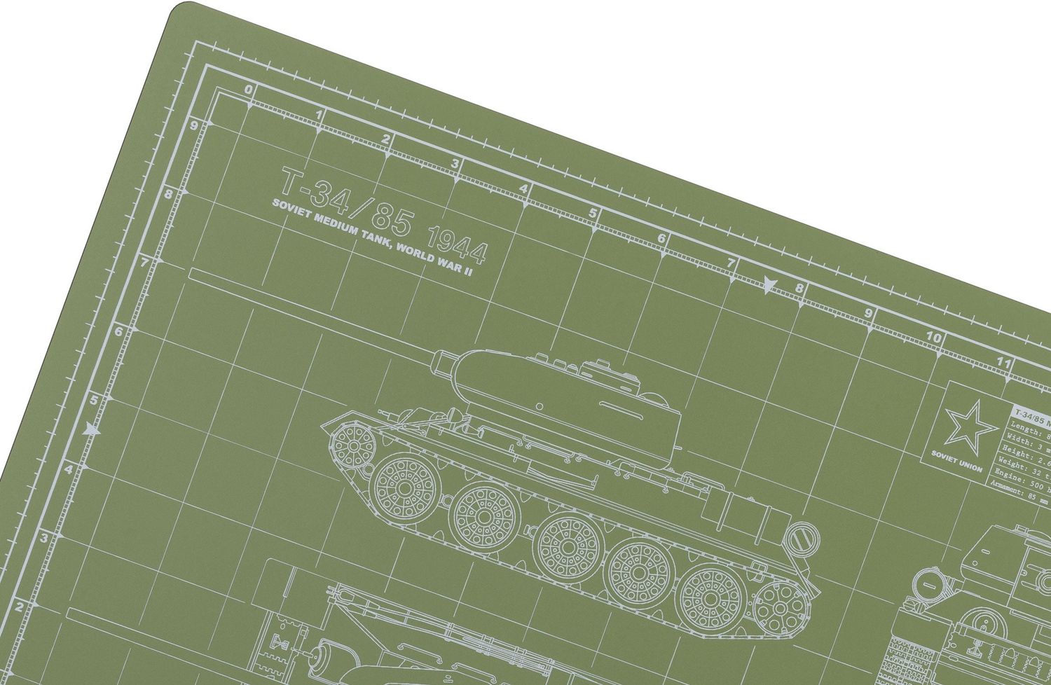 TKM-005-12-GN - T-34 12x18 Pro Modeler Mat, Green