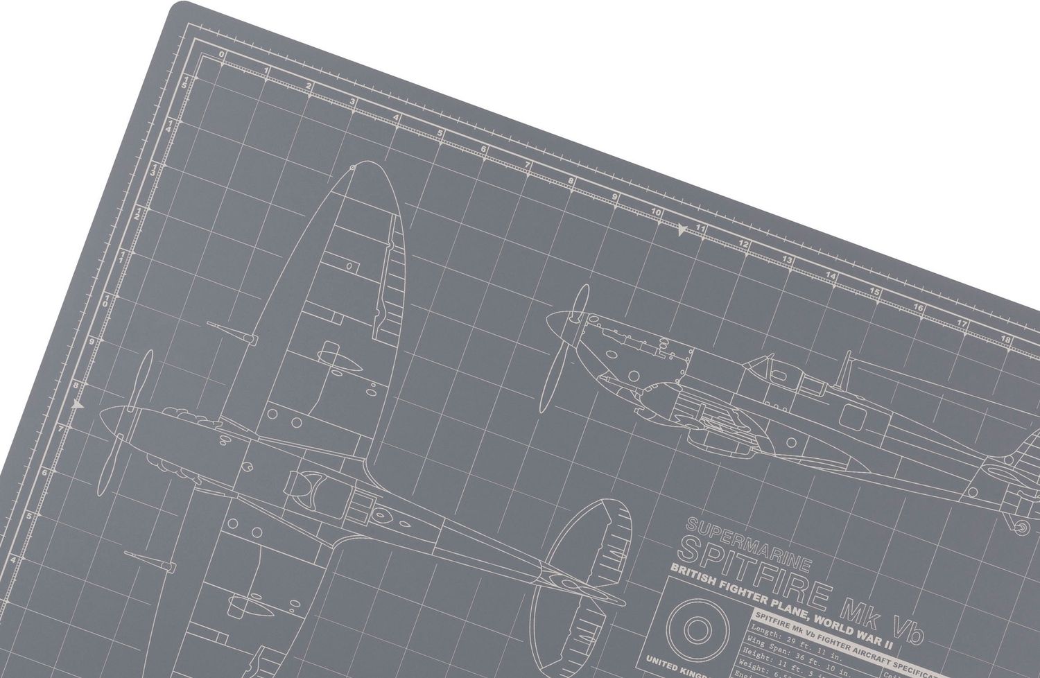 TKM-012-18-GY - Spitfire 18x24 Pro Modeler Mat, Grey