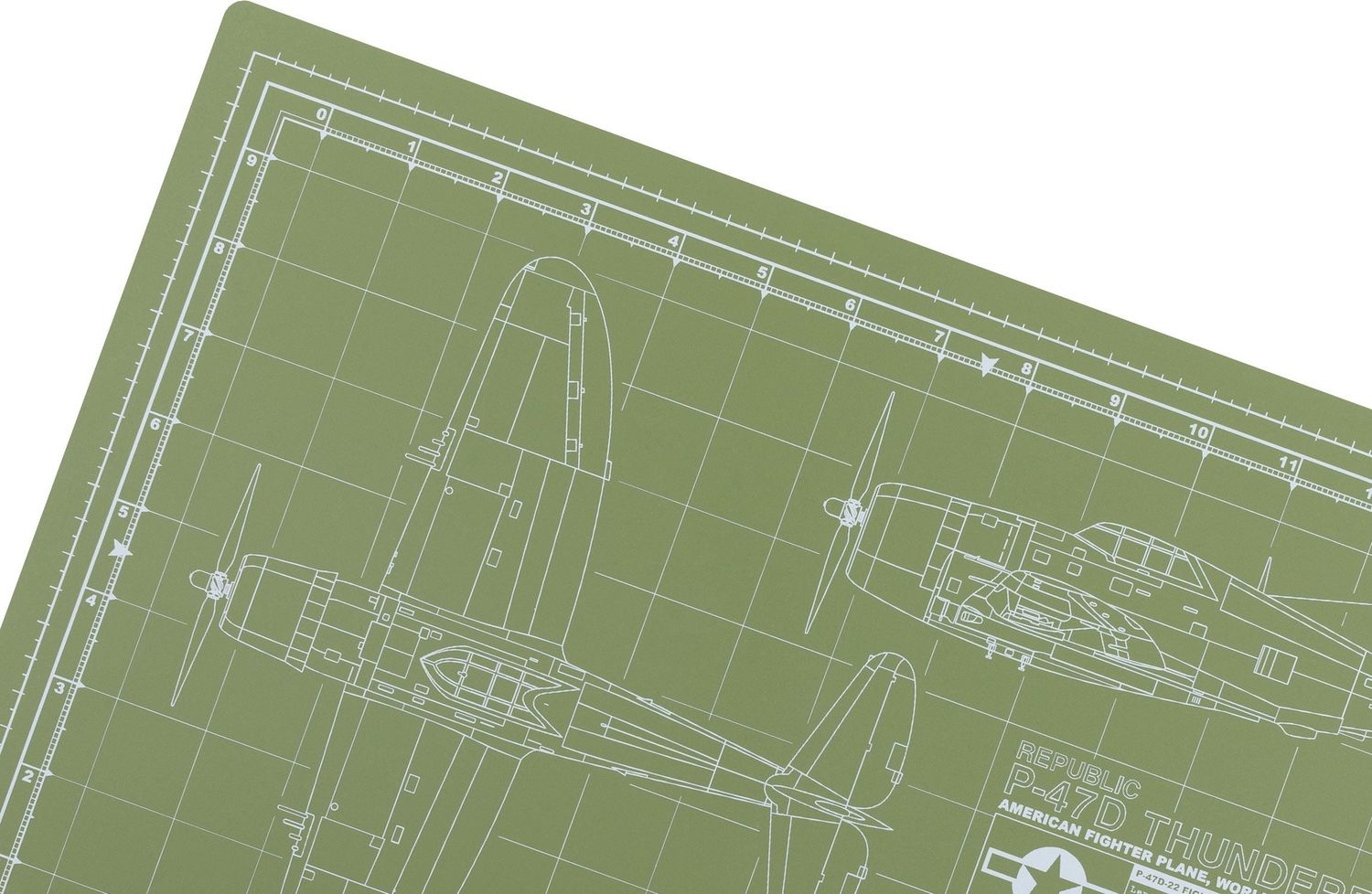TKM-013-12-GN - P-47D 12x18 Pro Modeler Mat, Green
