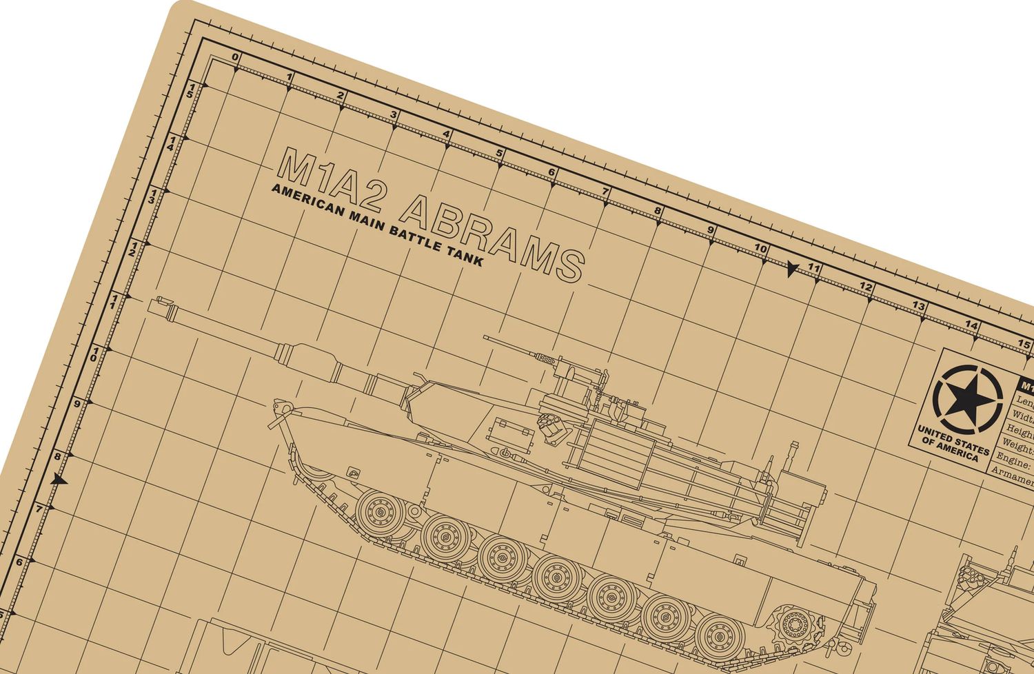 TKM-019-12-DY - Abrams 12x18 Pro Modeler Mat, Desert Tan