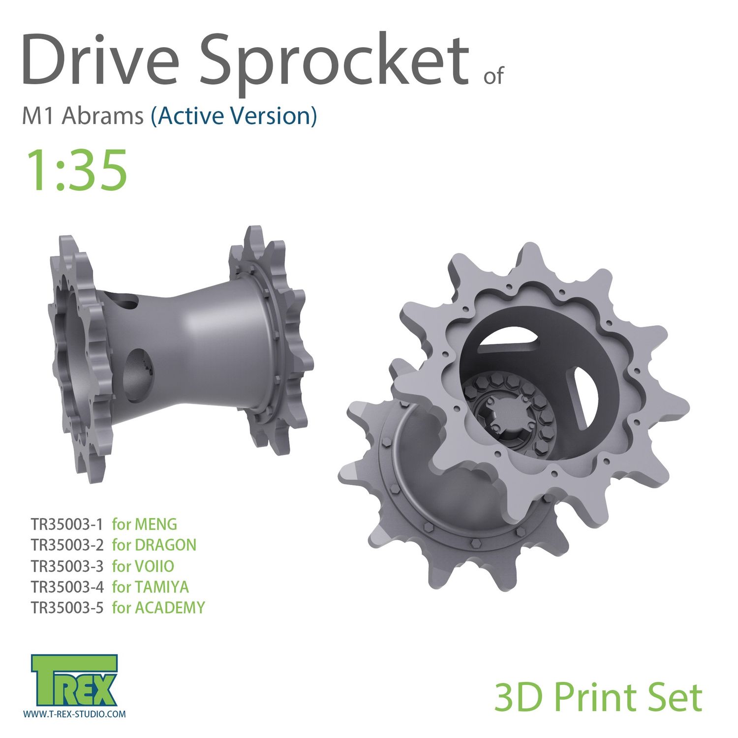 TR35003-2 - M1 Abrams Sprocket Set A (Active Version) for DRAGON - 1:35