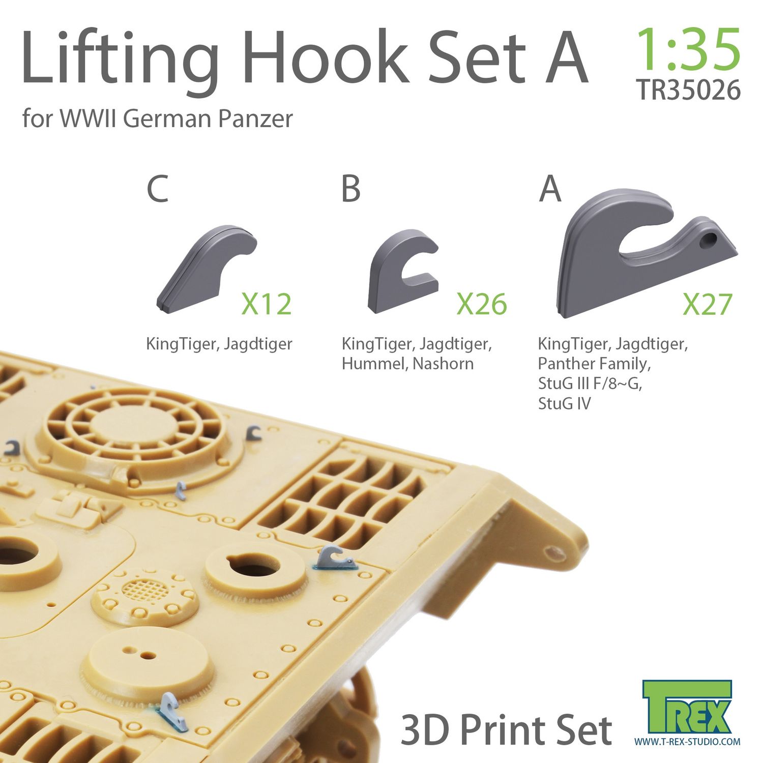 TR35026 - Lifting Hook for WWW II German Panzer Set A - 1:35