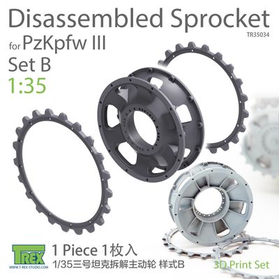 TR35034 -  PzKpfw III Disassembled Sprocket Set B - 1:35