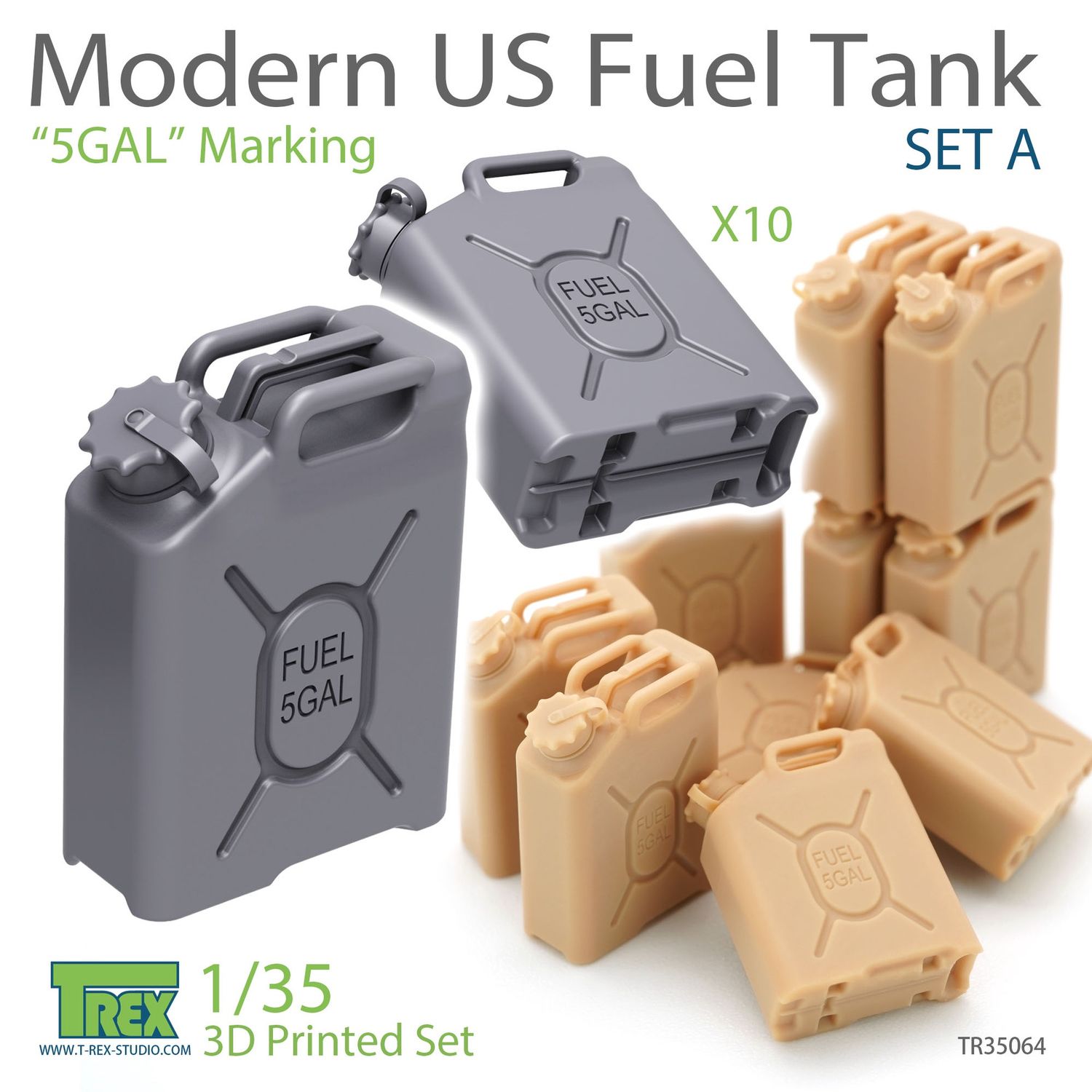 TR35064 - Modern US Fuel Tank Set A &quot;5GAL&quot; Marking - 1:35