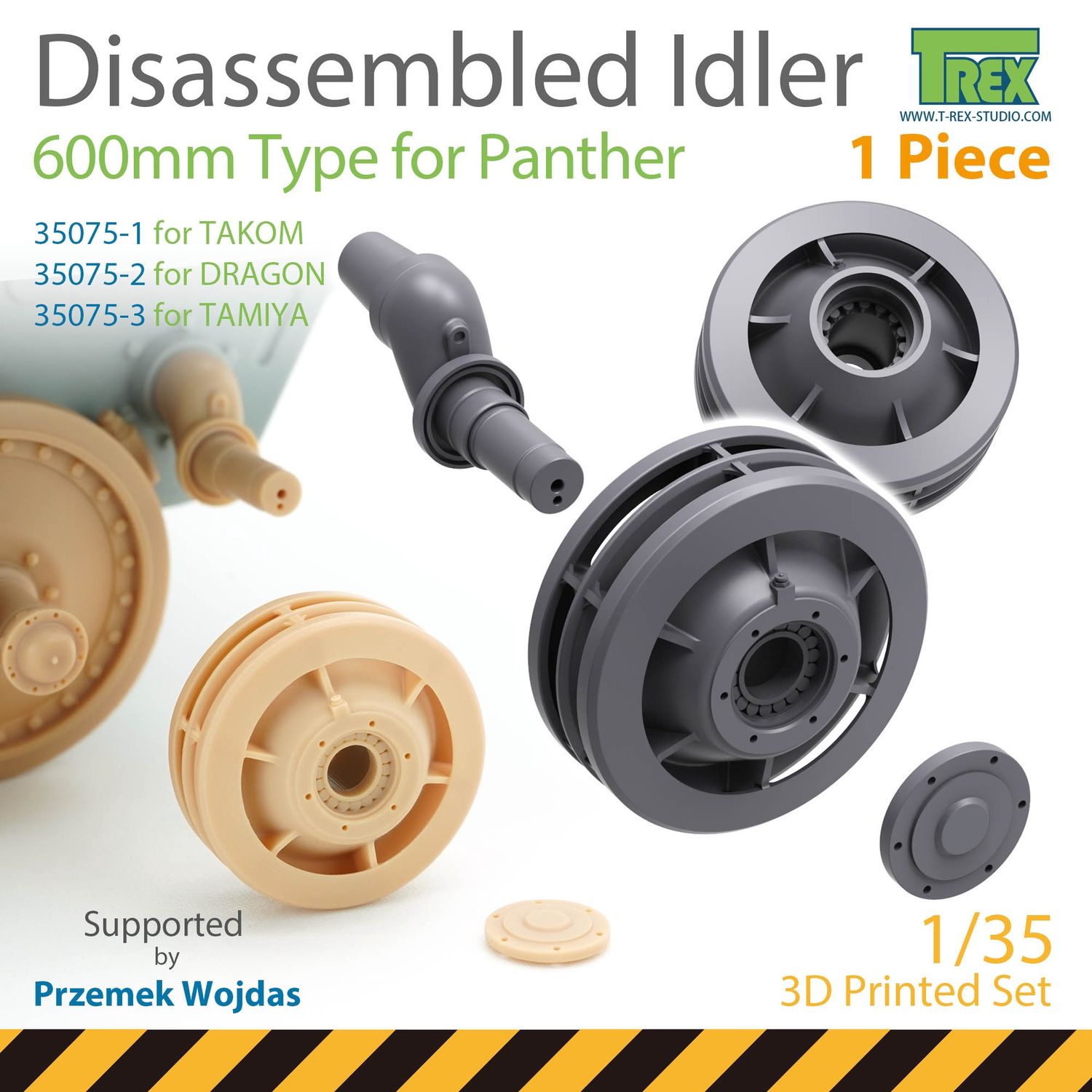 TR35075-3 - Disassembled Panther Idler 600mm Type (1 piece) for TAMIYA - 1:35