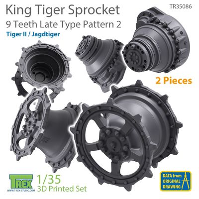 TR35086 - KingTiger 9 Teeth Sprockets Late Type Pattern 2 (2 pieces) - 1:35