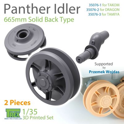 TR35076-2 - Panther Idler 665mm Solid Back Type (2 pieces) for DRAGON - 1:35