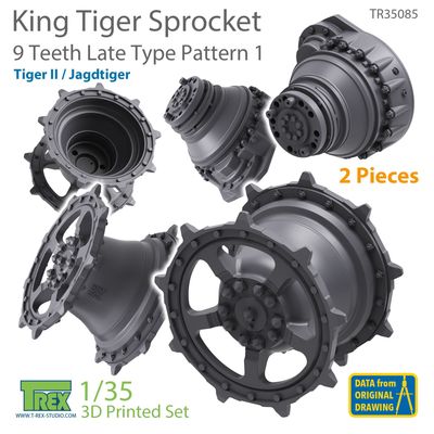 TR35085 - KingTiger 9 Teeth Sprockets Late Type Pattern 1 (2 pieces) - 1:35