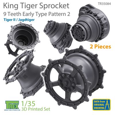 TR35084 - KingTiger 9 Teeth Sprockets Early Type Pattern 2 (2 pieces) - 1:35