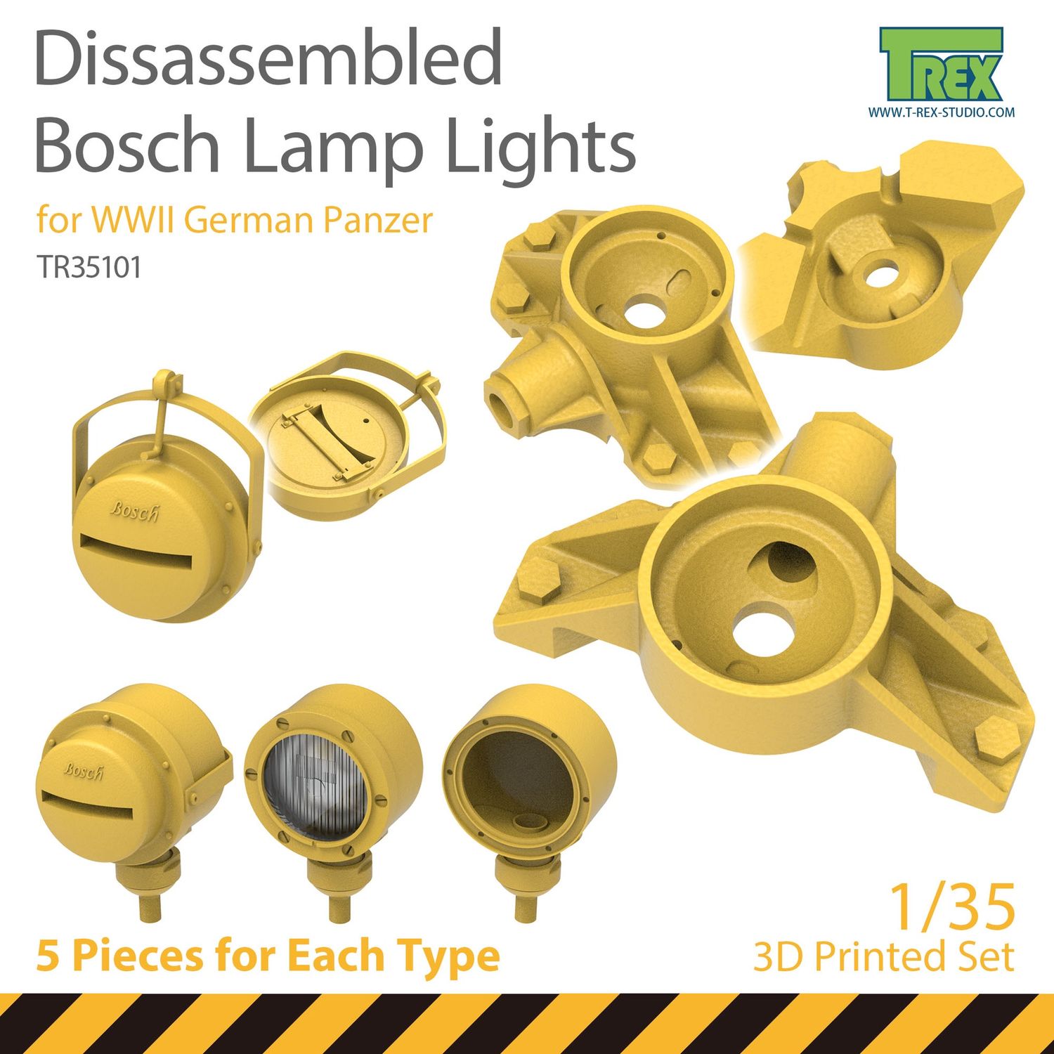TR35101 - Dissassembled Bosch Lamp Lights for WWII German Panzer - 1:35