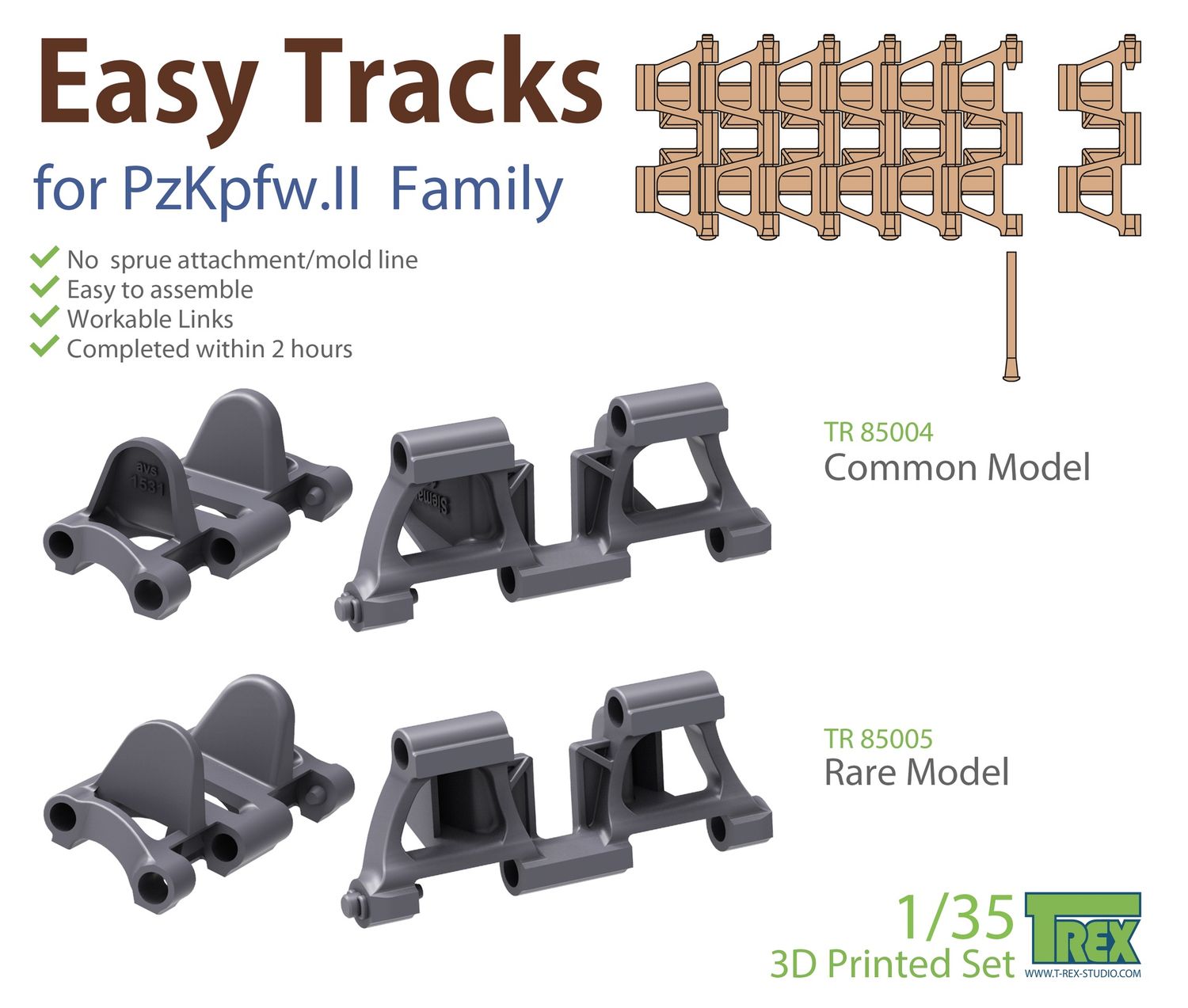 TR85005 - PzKpfw II Tracks Rare Model - 1:35