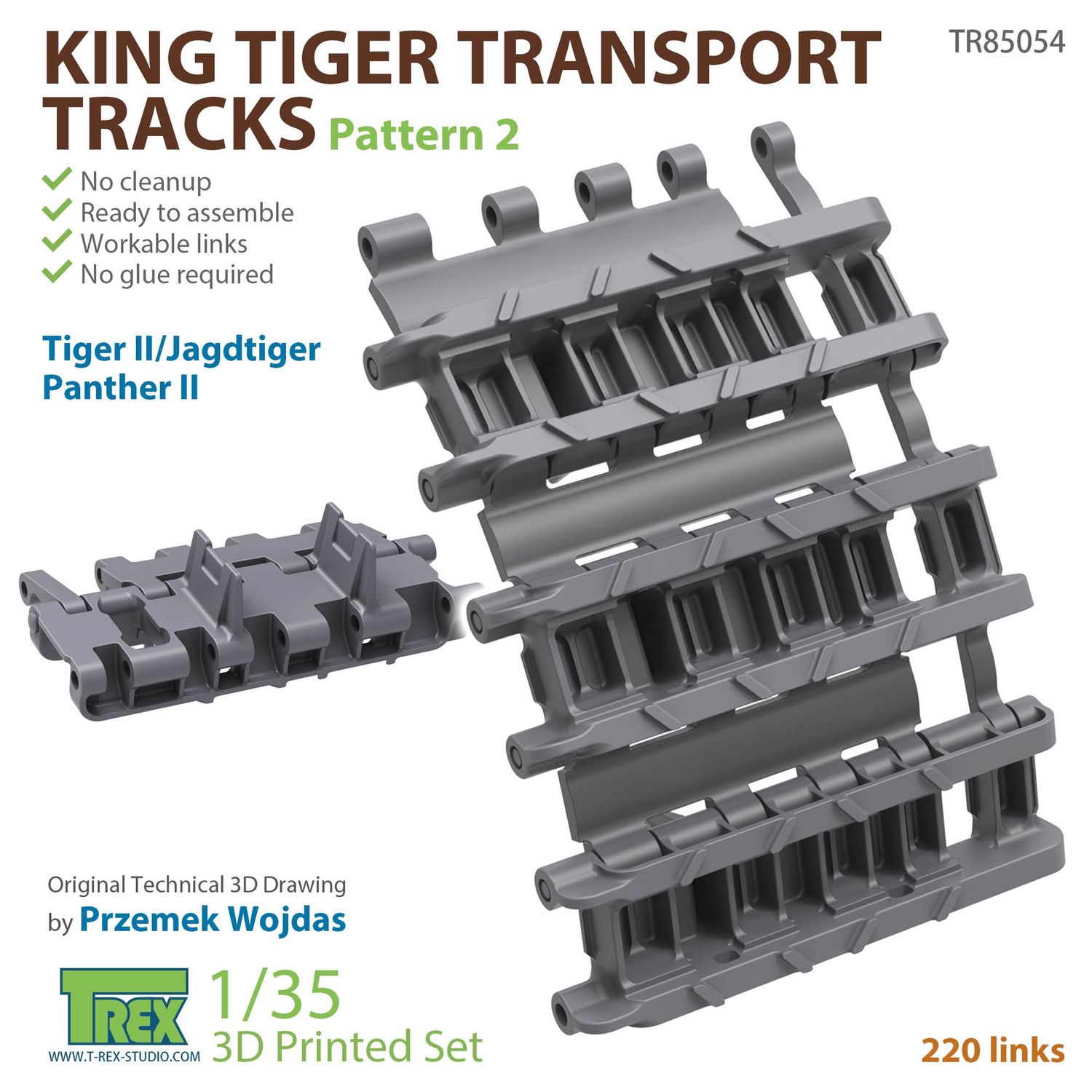 TR85054 - King Tiger Transport Tracks Pattern 2 - 1:35