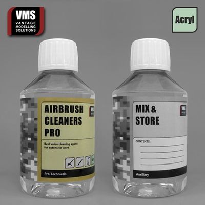 VMS.TC01C - Airbrush Cleaners Pro Concentrate 200 ml (Universal for acrylics &amp; enamels, inclusief mix bottle)