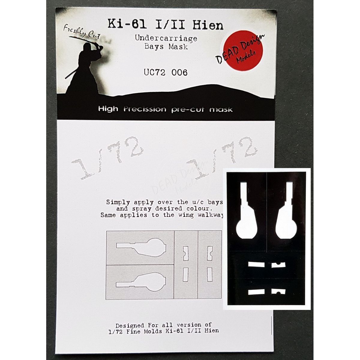 UC72006 - Ki-61 II Hien Undercarriage Bays Mask (For Fine Molds kit) - 1:72