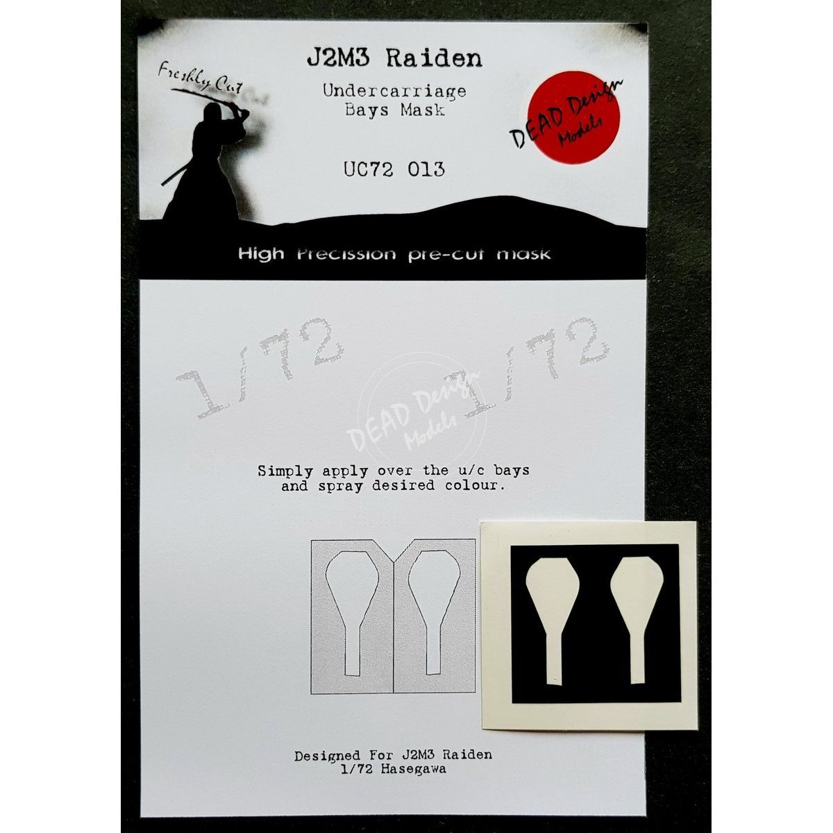 UC72013 - J2M3 Raiden Undercarriage Bays Mask (For Hasegawa kit) - 1:72