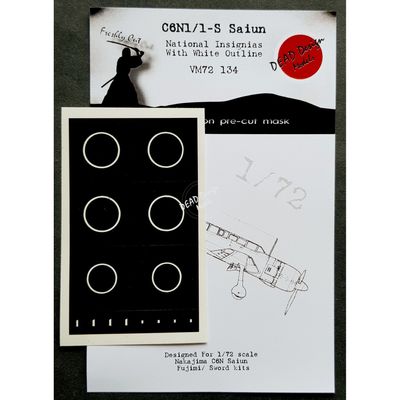 VM72134 - C6N1/1-S Saiun National Insignias With White Outline (For Fujimi/Sword kit) - 1:72