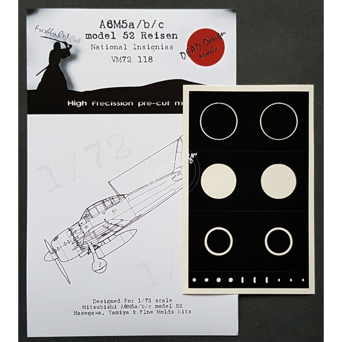 VM72118 - A6M5a/b/c model 52 Reisen National Insignias (For Hasegawa/Tamiya/Fine Molds kit) - 1:72