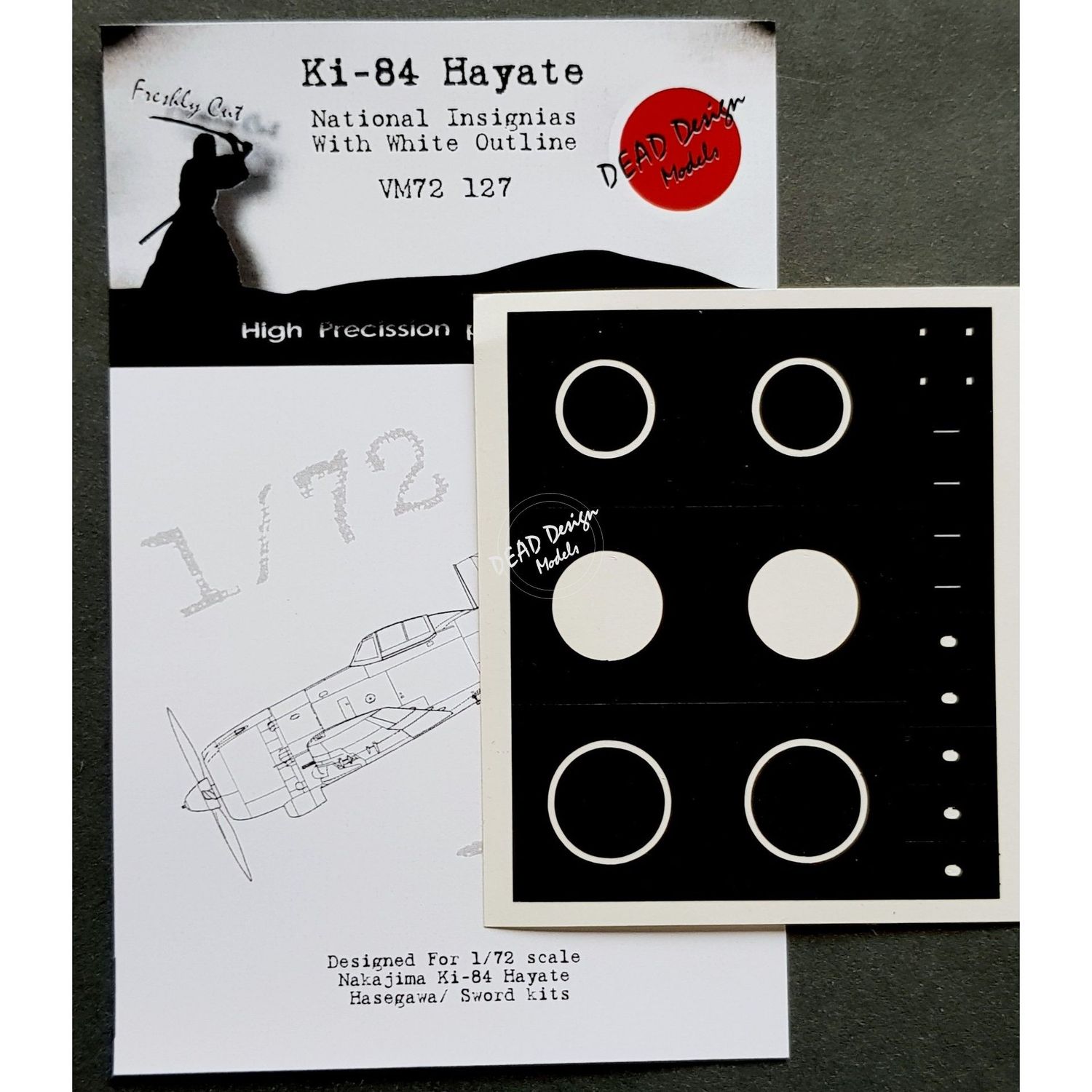 VM72127 - Ki-84 Hayate National Insignias With White Outline (For Hasegawa/Sword kit) - 1:72