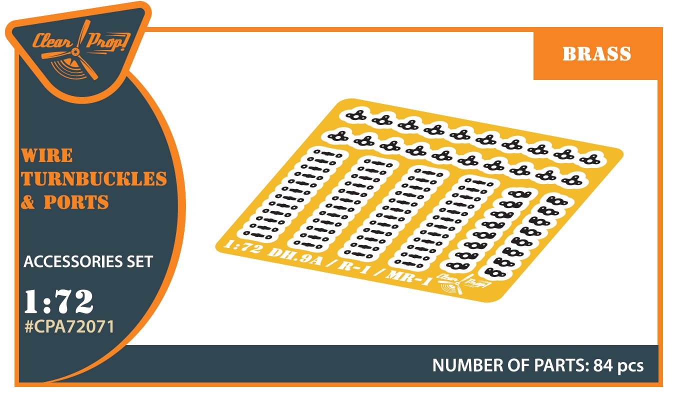 CPA72071 - Wire Turnbuckles and ports PE set CP kits DH.9a/R-1/MR-1 - 1:72