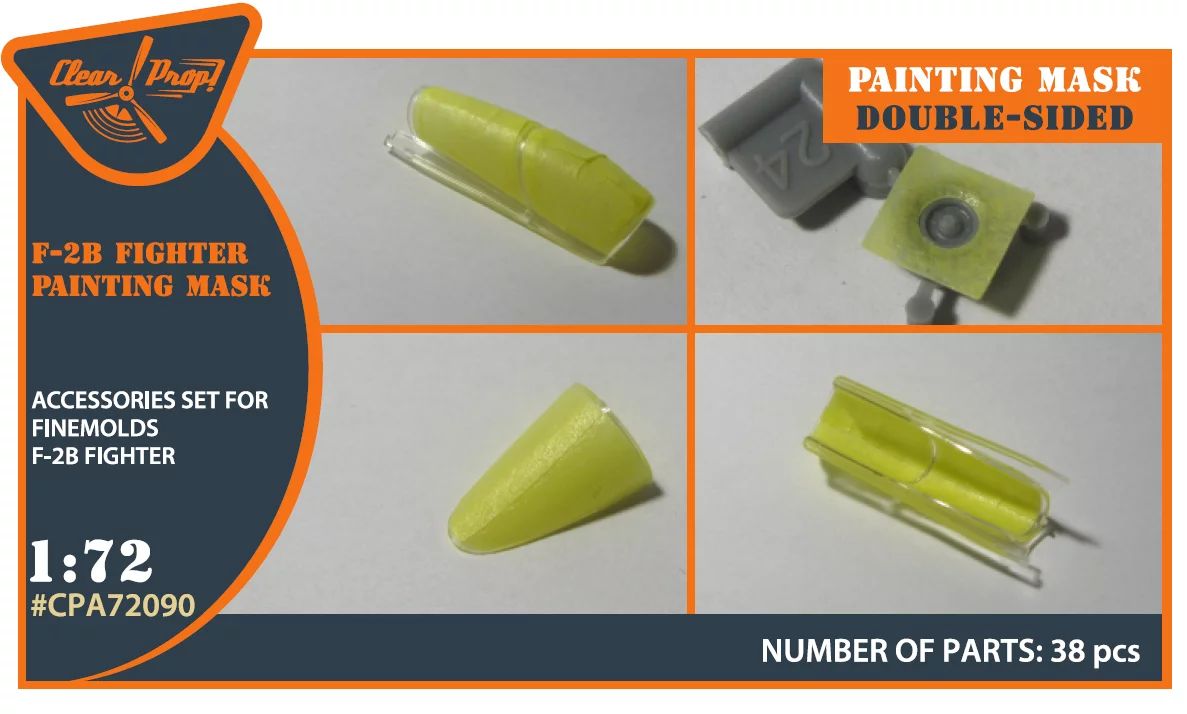 CPA72090 - F-2B Fighter double-sided painting mask on "yellow kabuki paper" for Finemolds kits - 1:72
