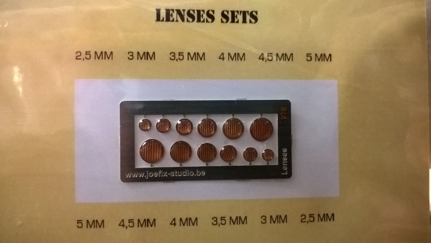 978 - Ronde oranje koplampen set 2,5-5mm - 1:20 - 1:72