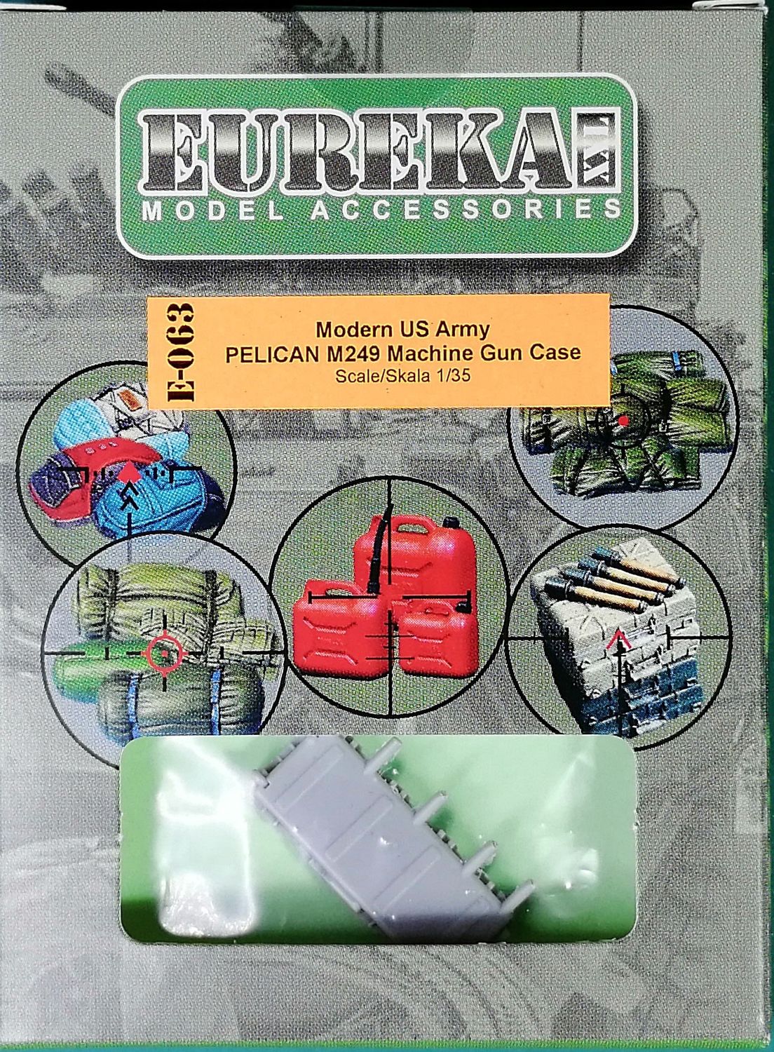 E-063 - Modern US Army PELICAN M249 Machine Gun Case - 1:35
