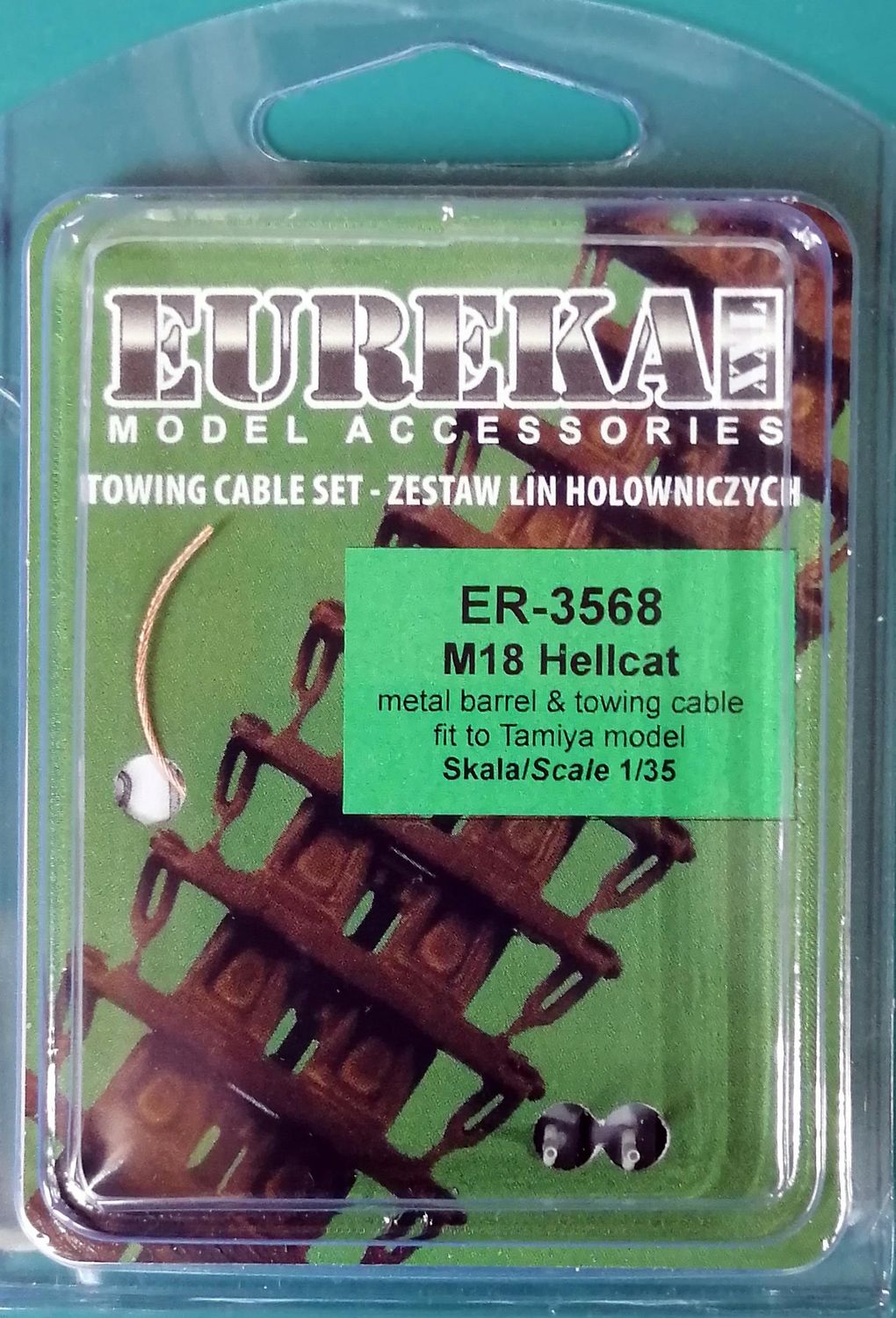 ER-3568 - Metal barrel &amp; towing cable for M18 Hellcat (Tamiya) - 1:35