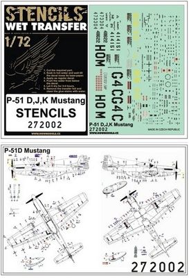 272002 - P-51 D, J, K Mustang STENCILS - 1:72