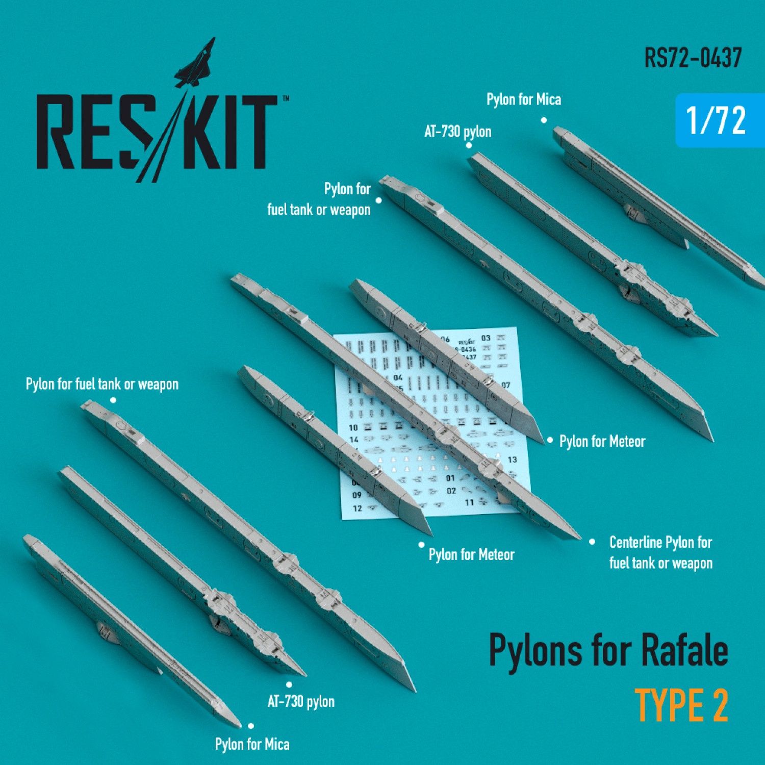 RS72-0437 - Pylons For Rafale - 1:72