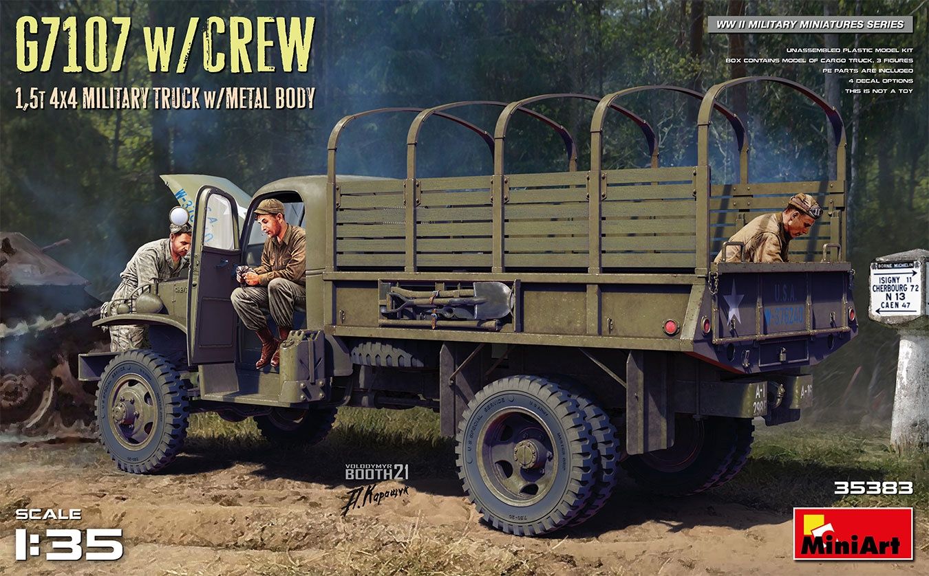 35383 - G7107 w/Crew - 1.5T 4x4 Military Truck w/Metal Body - 1:35