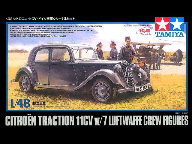 89731 - Citroën Traction 11CV w/7 Luftwaffe Crew Figures - 1:48