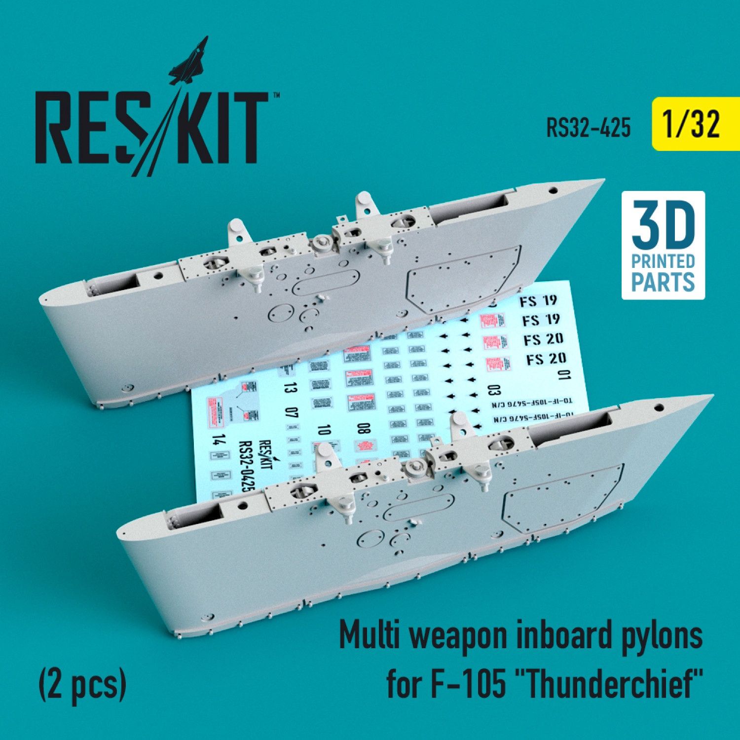 RS32-0425 - F-105 "Thunderchief" Multi Weapon inboard pylons - 2pcs - 1:32
