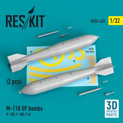 RS32-0433 - M-118 GP Bombs - 2 pcs - F-105, F-100, F-4 - 1:32