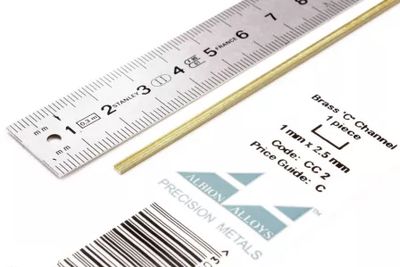 CC2 - Brass &#39;C&#39; Channel 1 mm x 2.5 mm - 1 pieces