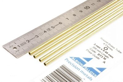 BT3M - Round Brass Tube 3 mm x 0.45 mm - 4 pieces