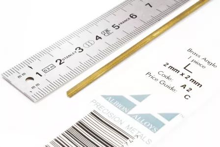 A2 - Brass Angle 2 mm x 2 mm - 1 piece