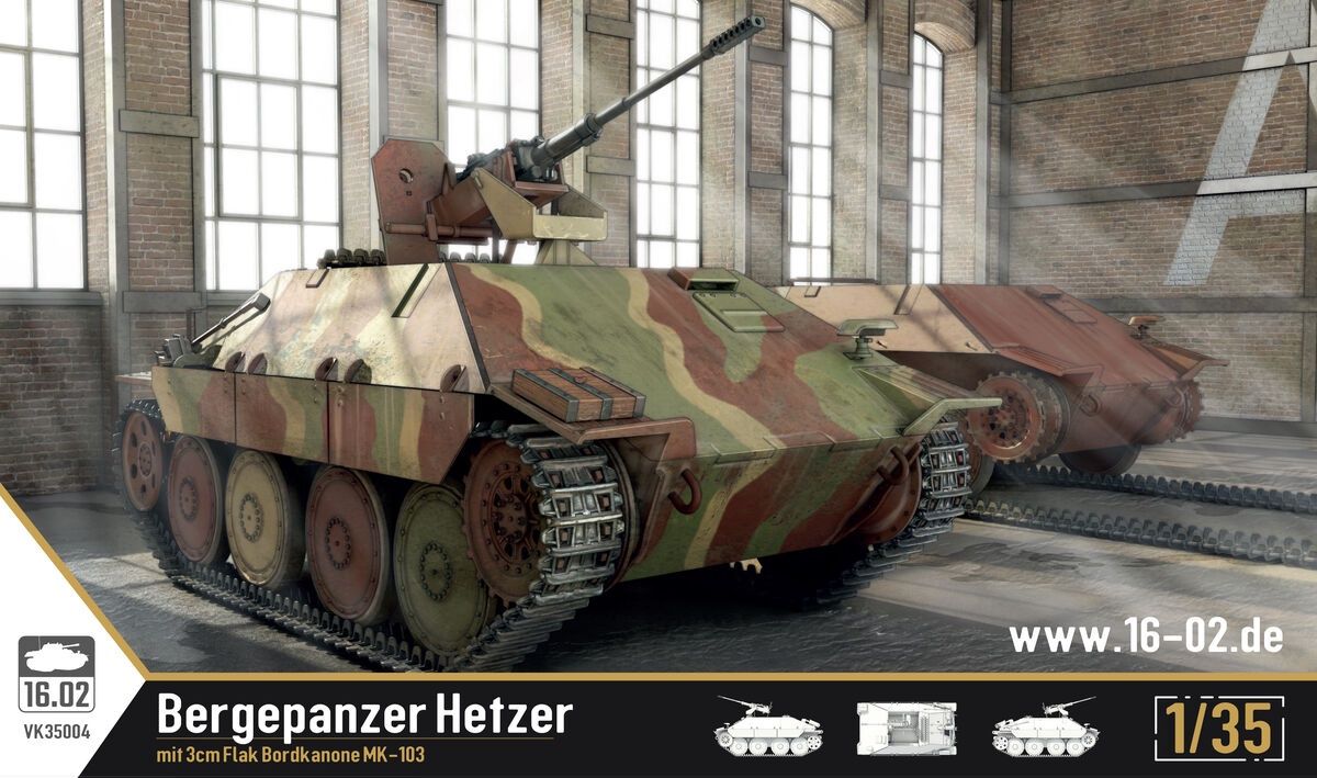 VK35004 - Bergepanzer Hetzer - mit 3cm Flak Bordkanone MK-103 - 1:35
