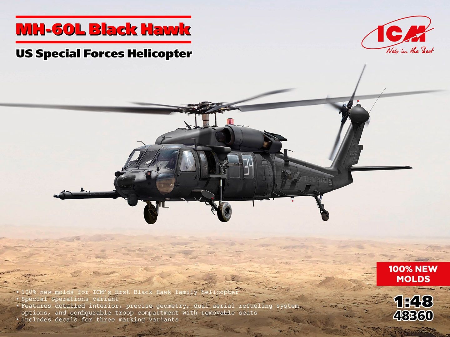 48360 - MH-60L Black Hawk US Special Forces Helicopter - 1:48