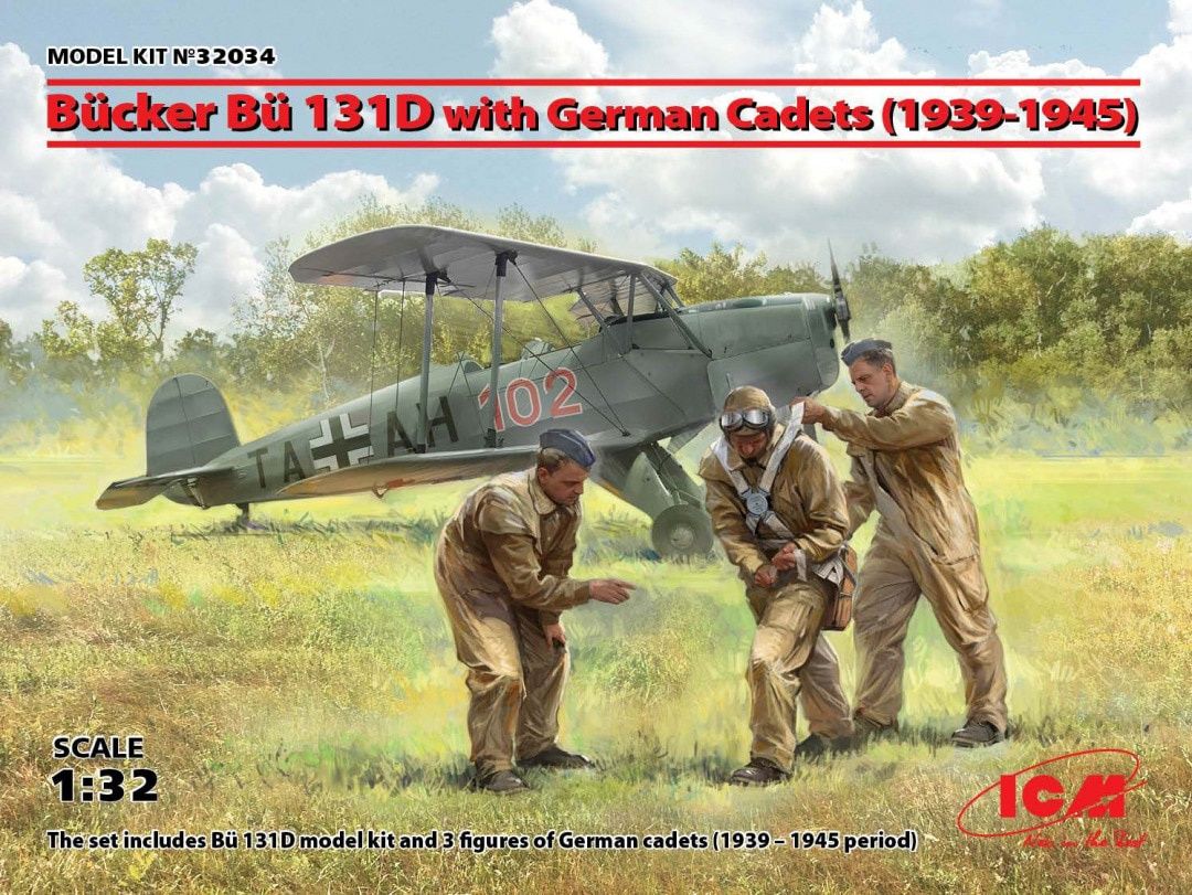 32034 - Bücker Bü 131D w/German Cadets (1939-1945) - 1:32