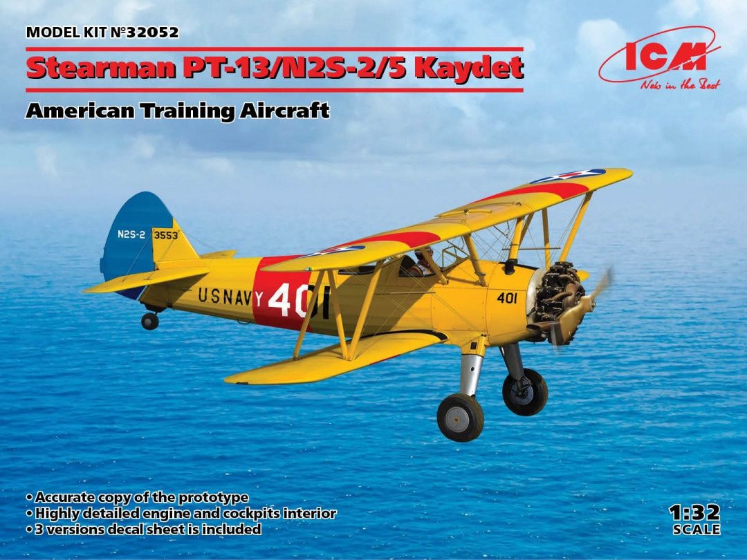 32052 - Stearman PT-13/N2S-2/5 Kaydet American Training Aircraft - 1:32