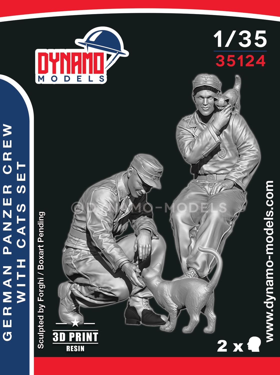 35124 - German Panzer Crew with Cat Set - 1:35
