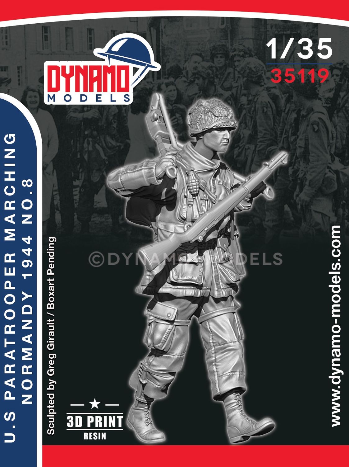 35119 - U.S Paratrooper ‘’MG tripod’’ Marching (Normandy 1944) No.8 - 1:35