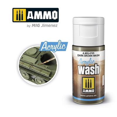 A.MIG-0705 - Acrylic Wash - Dark Brown Wash - 15ml
